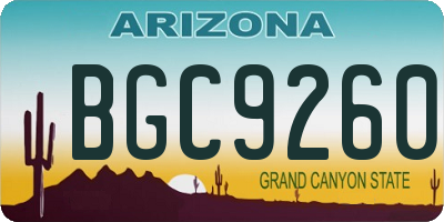 AZ license plate BGC9260