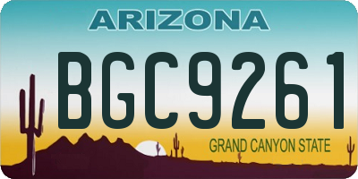 AZ license plate BGC9261