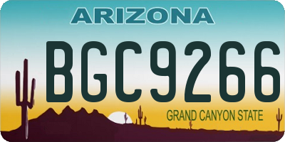 AZ license plate BGC9266
