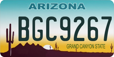 AZ license plate BGC9267