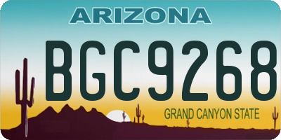 AZ license plate BGC9268