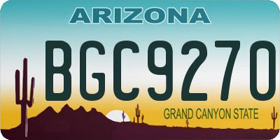 AZ license plate BGC9270