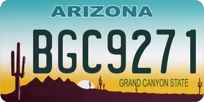 AZ license plate BGC9271