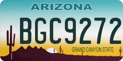 AZ license plate BGC9272