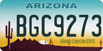 AZ license plate BGC9273