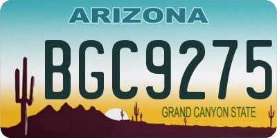 AZ license plate BGC9275