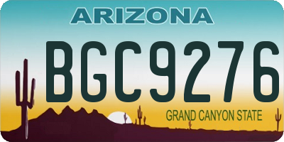 AZ license plate BGC9276