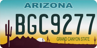 AZ license plate BGC9277
