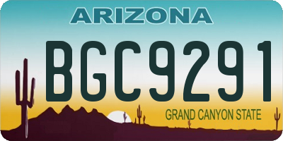 AZ license plate BGC9291