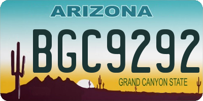 AZ license plate BGC9292