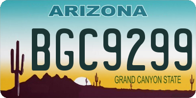 AZ license plate BGC9299