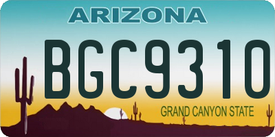 AZ license plate BGC9310