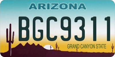 AZ license plate BGC9311