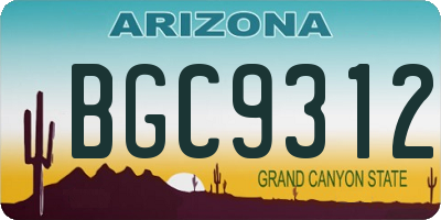 AZ license plate BGC9312