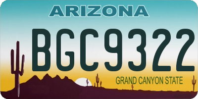AZ license plate BGC9322