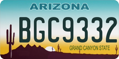AZ license plate BGC9332