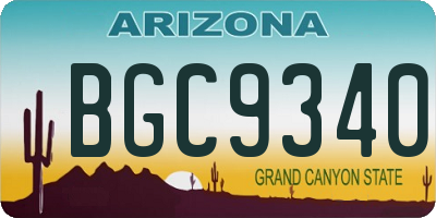 AZ license plate BGC9340