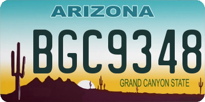 AZ license plate BGC9348