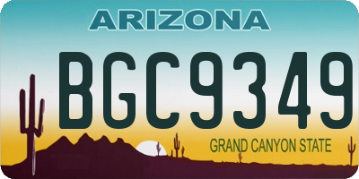 AZ license plate BGC9349