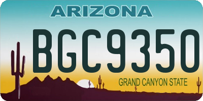 AZ license plate BGC9350