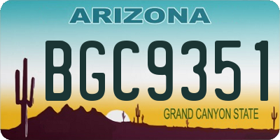 AZ license plate BGC9351