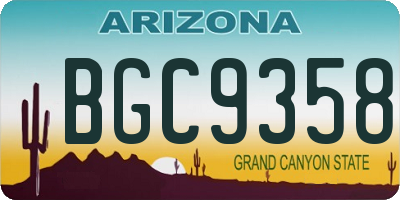 AZ license plate BGC9358