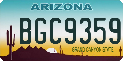 AZ license plate BGC9359