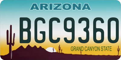 AZ license plate BGC9360