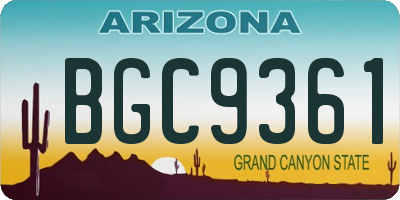 AZ license plate BGC9361