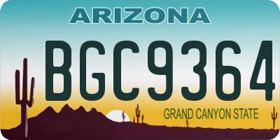 AZ license plate BGC9364