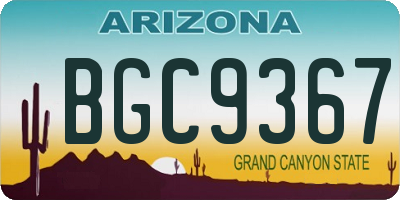 AZ license plate BGC9367