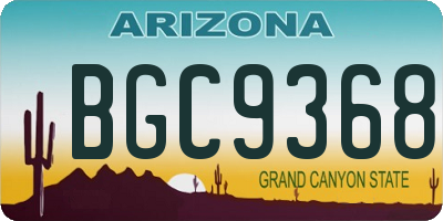 AZ license plate BGC9368