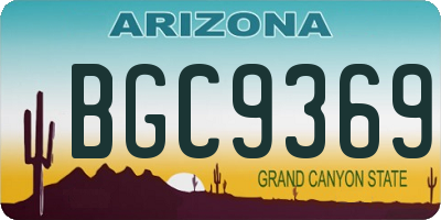 AZ license plate BGC9369