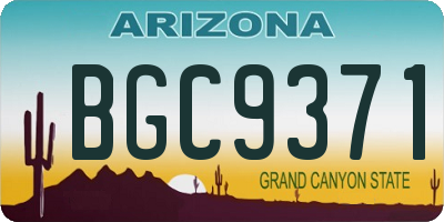 AZ license plate BGC9371