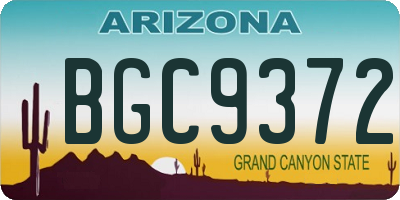 AZ license plate BGC9372