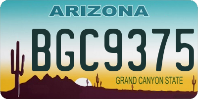 AZ license plate BGC9375