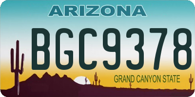 AZ license plate BGC9378