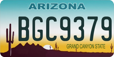 AZ license plate BGC9379