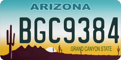 AZ license plate BGC9384