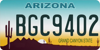 AZ license plate BGC9402