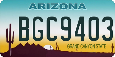 AZ license plate BGC9403