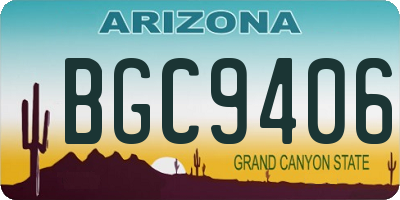 AZ license plate BGC9406