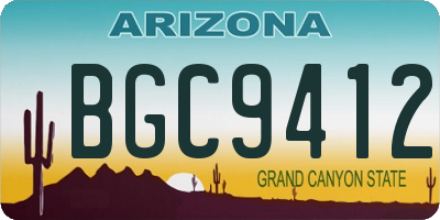 AZ license plate BGC9412