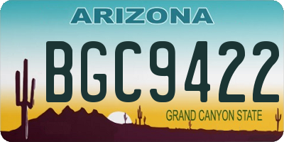 AZ license plate BGC9422