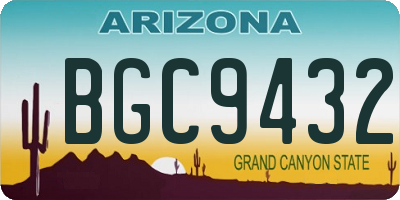 AZ license plate BGC9432