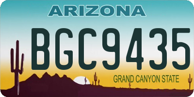 AZ license plate BGC9435