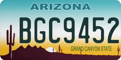 AZ license plate BGC9452