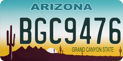 AZ license plate BGC9476