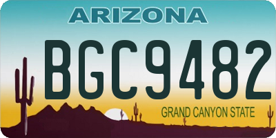 AZ license plate BGC9482