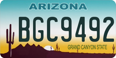 AZ license plate BGC9492